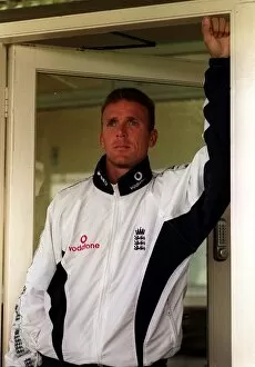 Images Dated 8th June 1998: Alec Stewart England Cricket Captain June 1998 stands under an cover at Edgebaston