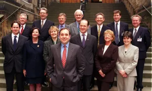 Alex Salmond shadow cabinet 26th May 1999 SNp party leader Alex Salmond shadow cabinet 26th May 1999 SNp party leader