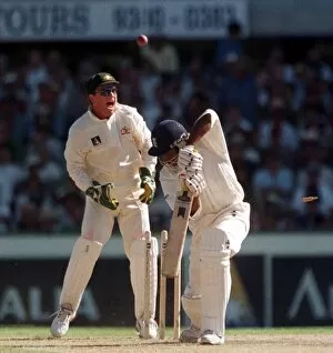 Images Dated 3rd January 1999: Alex Tudor England is bowled by Stuart MacGill Australia during fifth Ashes test at