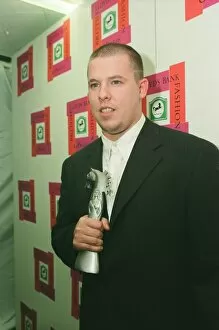 Images Dated 22nd October 1996: Alexander McQueen after being named British Designer of The Year at the Lloyds Bank