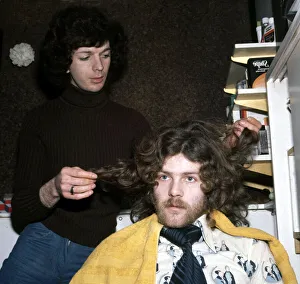 Alfie Conn of Celtic FC gets a new look. March 1977 Alfie Conn of Celtic FC gets a new look. March 1977