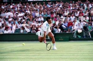 All England Lawn Tennis Championships at Wimbledon Michael Chang in action during All England Lawn Tennis Championships at Wimbledon Michael Chang in action during