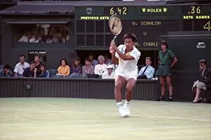 Images Dated 28th June 1989: All England Lawn Tennis Championships at Wimbledon Michael Chang in action during