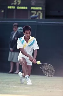 Images Dated 28th June 1989: All England Lawn Tennis Championships at Wimbledon Michael Chang in action during