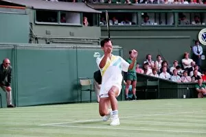 Images Dated 26th June 1989: All England Lawn Tennis Championships at Wimbledon Michael Chang in action during