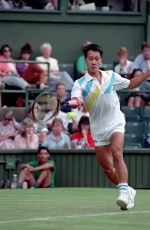 Images Dated 26th June 1989: All England Lawn Tennis Championships at Wimbledon Michael Chang in action during