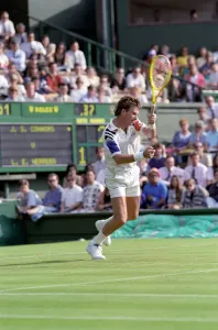 All England Lawn Tennis Championships at Wimbledon. Jimmy Connors in action during his All England Lawn Tennis Championships at Wimbledon. Jimmy Connors in action during his