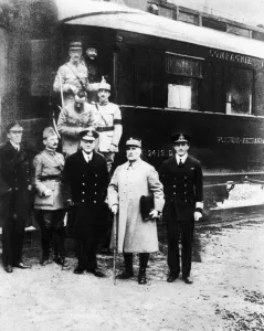 The allied representatives at the signing of the armistice The allied representatives at the signing of the armistice