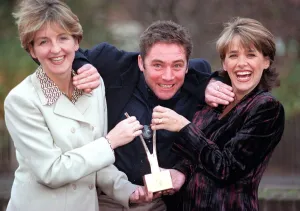 Ally McCoist Ranger football player appears to fight over the BAFTA award with TV Ally McCoist Ranger football player appears to fight over the BAFTA award with TV