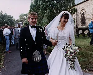 Ally McCoist wife Allison wedding Highland dress kilt bride bouquet Ally McCoist wife Allison wedding Highland dress kilt bride bouquet