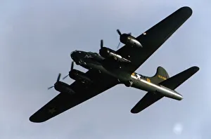 An American Boeing B17 Sally B in flight at the Wroughton Air Show An American Boeing B17 Sally B in flight at the Wroughton Air Show