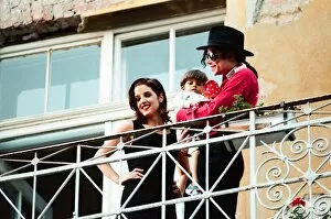 Images Dated 8th August 1994: American pop singer Michael Jackson with his new bride Lisa-Marie Presley