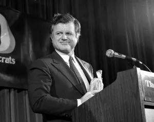 American senator Edward Kennedy during the Democratic party National Convention in New American senator Edward Kennedy during the Democratic party National Convention in New