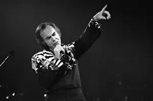 Images Dated 8th November 1989: American singer Neil Diamond in concert at the NEC Arena, Birmingham. 8th November 1989