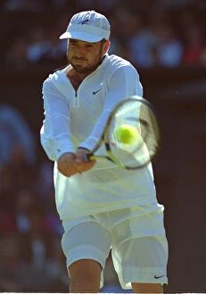 Images Dated 25th June 1998: Andre Agassi of the US during his second round match against Tommy Hs of Germany at