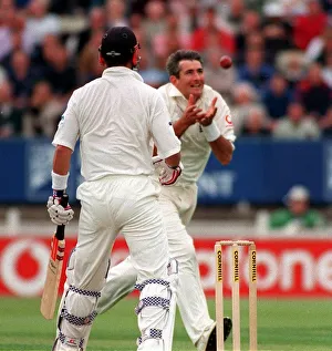 Andrew Caddick and Brian McMillan Cricket Players July 1999 during first day of Andrew Caddick and Brian McMillan Cricket Players July 1999 during first day of