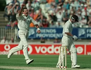 Images Dated 2nd July 1999: Andy Caddick Cricket Player Of England July 1999 Celebrates After He Gets The