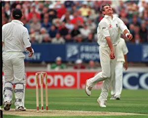 Andy Caddick Of England celebrates June 1999 during First Test match against New Andy Caddick Of England celebrates June 1999 during First Test match against New