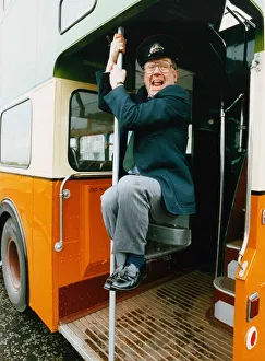 Andy Cameron having fun on a double decker bus March 1993 Andy Cameron having fun on a double decker bus March 1993