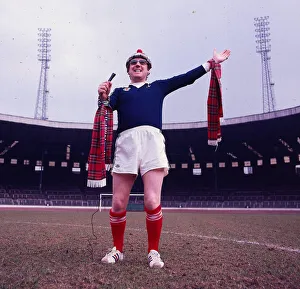 Andy Cameron wearing Scotland football strip May 1986 Andy Cameron wearing Scotland football strip May 1986
