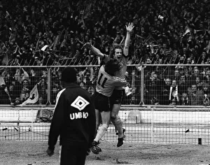Andy Gray celebrating after a goal for Wolves against Nottingham Forest in Andy Gray celebrating after a goal for Wolves against Nottingham Forest in
