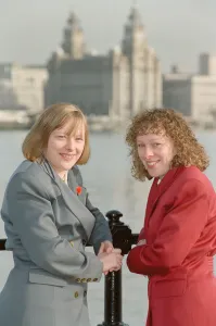 Images Dated 27th February 1992: Angela Eagle (left) and her twin sister Maria, pictured in Liverpool, February 1992