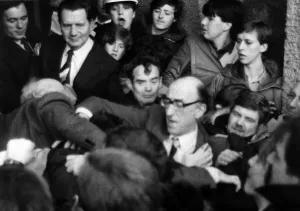 Anger and frustration at Cardowan Colliery after Bert Wheeler of the Scottish Coal Board Anger and frustration at Cardowan Colliery after Bert Wheeler of the Scottish Coal Board