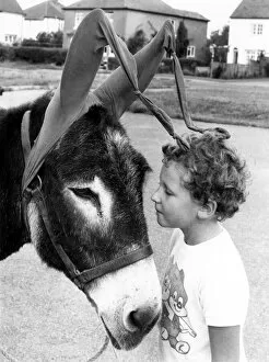 Animals - Child with Donkey. September 1977 P000513