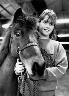Animals - Children with Horses. December 1987 P000489 Animals - Children with Horses. December 1987 P000489