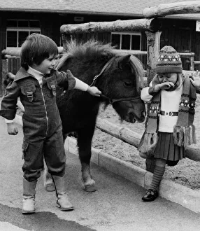 Animals - Children with Horses. October 1978 P000493 Animals - Children with Horses. October 1978 P000493