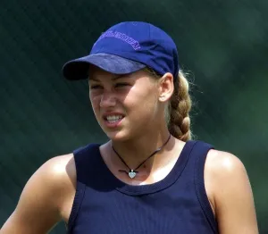 Anna Kournikova training on the practise courts at Wimbledon June 1999 Anna Kournikova training on the practise courts at Wimbledon June 1999