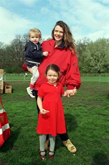 Annabell Croft TV Presenter April 98 With her two children taking part in a Annabell Croft TV Presenter April 98 With her two children taking part in a
