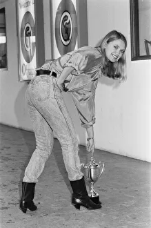 Anneka Rice, Television Presenter is awarded the title of Rear of The Year in 1986 Anneka Rice, Television Presenter is awarded the title of Rear of The Year in 1986