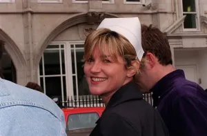 Anthea Turner TV Presenter May 1998 Wearing nurse's hat Anthea Turner TV Presenter May 1998 Wearing nurse's hat