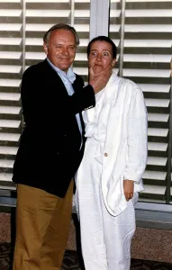 Anthony Hopkins Actor with Actress Emma Thompson before they leave for Los Angeles for Anthony Hopkins Actor with Actress Emma Thompson before they leave for Los Angeles for