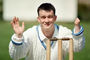 Images Dated 14th June 1996: Anthony Matthews, who has one hand, keeps wicket for Stobswood Cricket Club