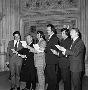 Images Dated 22nd May 1975: Some of the anti-Common Market MPs at Westminster rehearse their song 'Nine