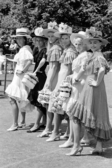 Images Dated 21st June 1970: Apres tenis outfits by Teddy Tinling (left to right) Gloria Butler, Gale Chanfreau