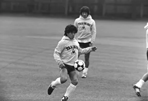 Argentina football star Diego Maradona during a taining session May 1980 Argentina football star Diego Maradona during a taining session May 1980
