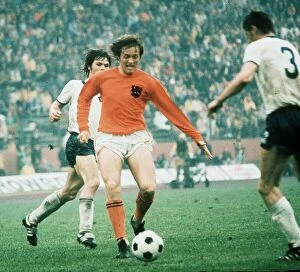 Images Dated 30th June 1974: Ari Haan Holland football player faces Bransch 1974