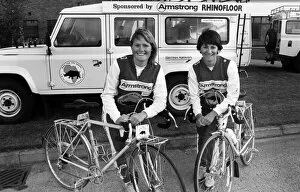 Armstrong World Industries Limited. Cyclists Charlie Hewat (l) and Julie Edwards