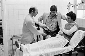 Arsenal FCs David O Leary on the treatment table for a minor thigh knock with