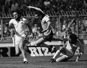 Arsenal's Liam Brady is brought down earth with Lampard blocking the way Arsenal's Liam Brady is brought down earth with Lampard blocking the way
