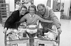 Images Dated 11th December 1991: ASDA trolley dash winner Marjorie Stansfield pictured with Susan Wilkinson of ASDA