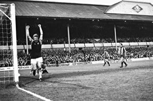 Images Dated 23rd May 1977: Aston Villas Andy Gray celebrates after scoring one of his three goals against West