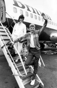 Athlete Steve Cram Steve Cram, with wife Karen, says farewell to Tyneside before Athlete Steve Cram Steve Cram, with wife Karen, says farewell to Tyneside before