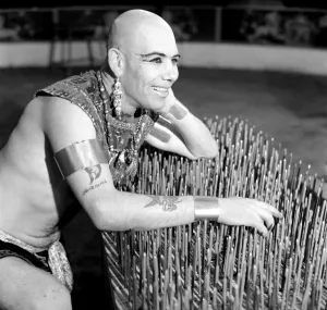 An attempt is to be made on the world record of sleeping on a bed of 600 nails by Barry An attempt is to be made on the world record of sleeping on a bed of 600 nails by Barry