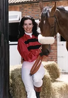 Images Dated 27th July 1992: Audrey Jenkinson Actress who appears in BBC TV programme Trainer - with horse
