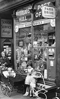 August 1961. Children wait outside the Post Office in Waterloo Street, Hull August 1961. Children wait outside the Post Office in Waterloo Street, Hull
