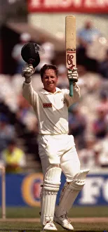 Australian batsman Ian Healy celebrates After Scoring A 100 Runs Against Enland during Australian batsman Ian Healy celebrates After Scoring A 100 Runs Against Enland during